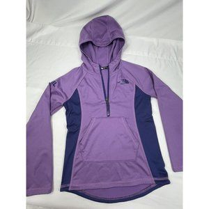 North Face Girls Hoodie 1/2 Zip Jacket XS Purple Color block Front Pocket